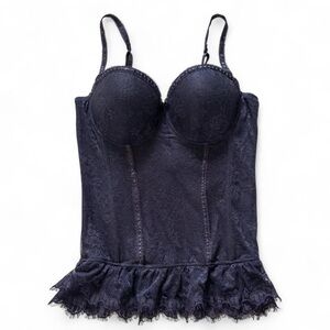 Baci Black Lace Corset Bustier 1X/2X Plus Size Lingerie